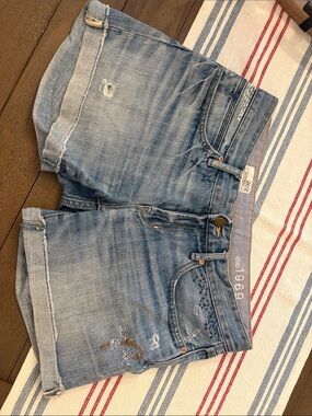 GAP light blue distressed denim shorts